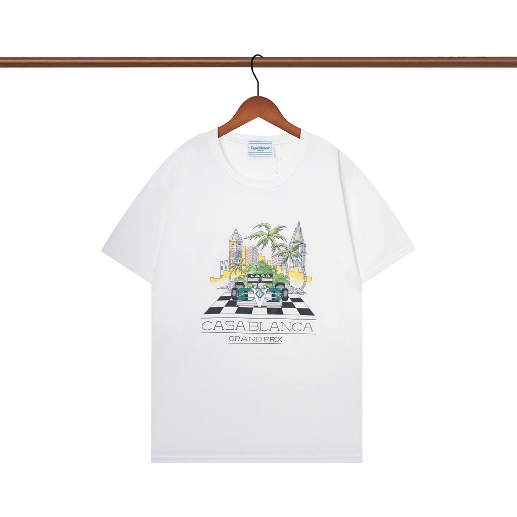Casablanca 23 spring and summer new fantasy gate starry sky castle casa letter logo short-sleeved couple T-shirt