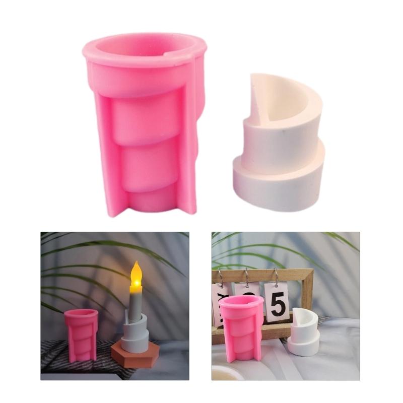 Silicone Crafting Mold Geometric Candle Holder Moulds Silicone Candle Stand Molds Silicone Texture Hand-Making Molds