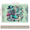 One 2D background banner, western cowboy-themed polyester fabric wall covering, for living room and bedroom.DJH