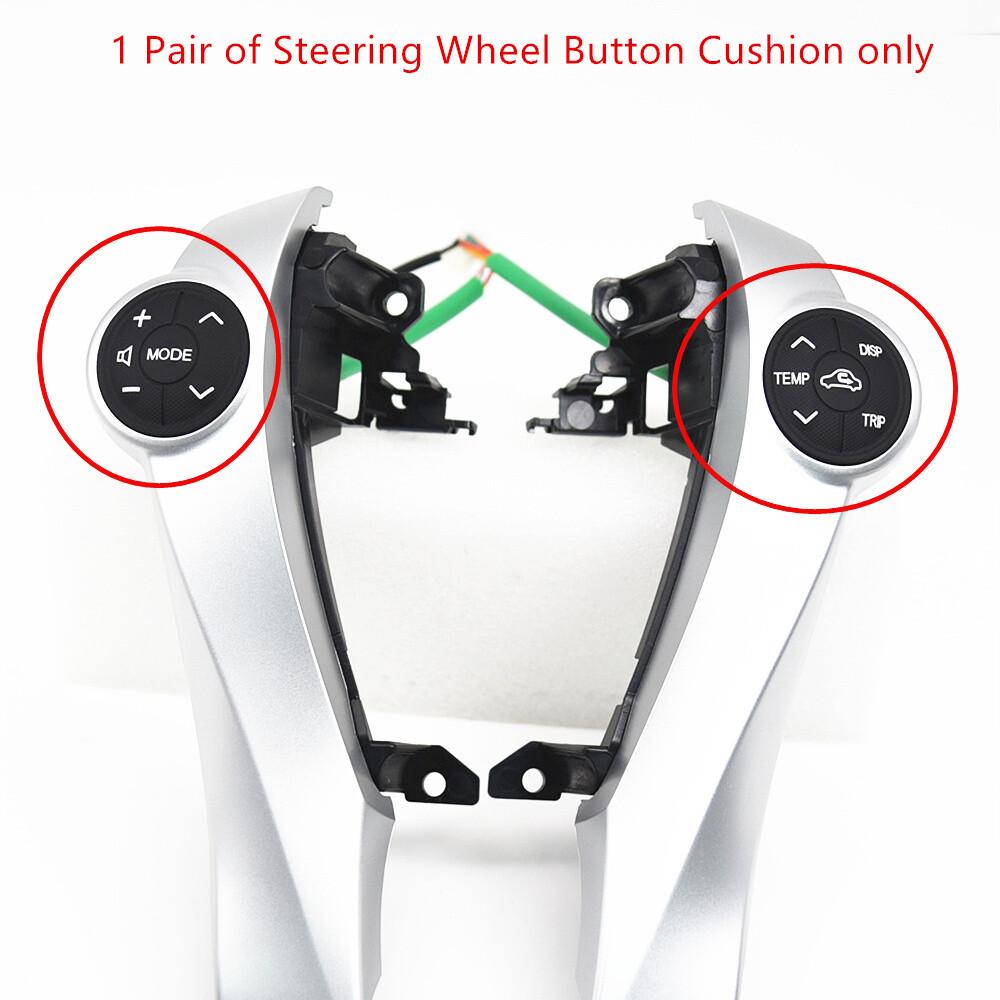 1Pair Steering Wheel Black Rubber Button Cushion For Toyota Prius 2011-2015