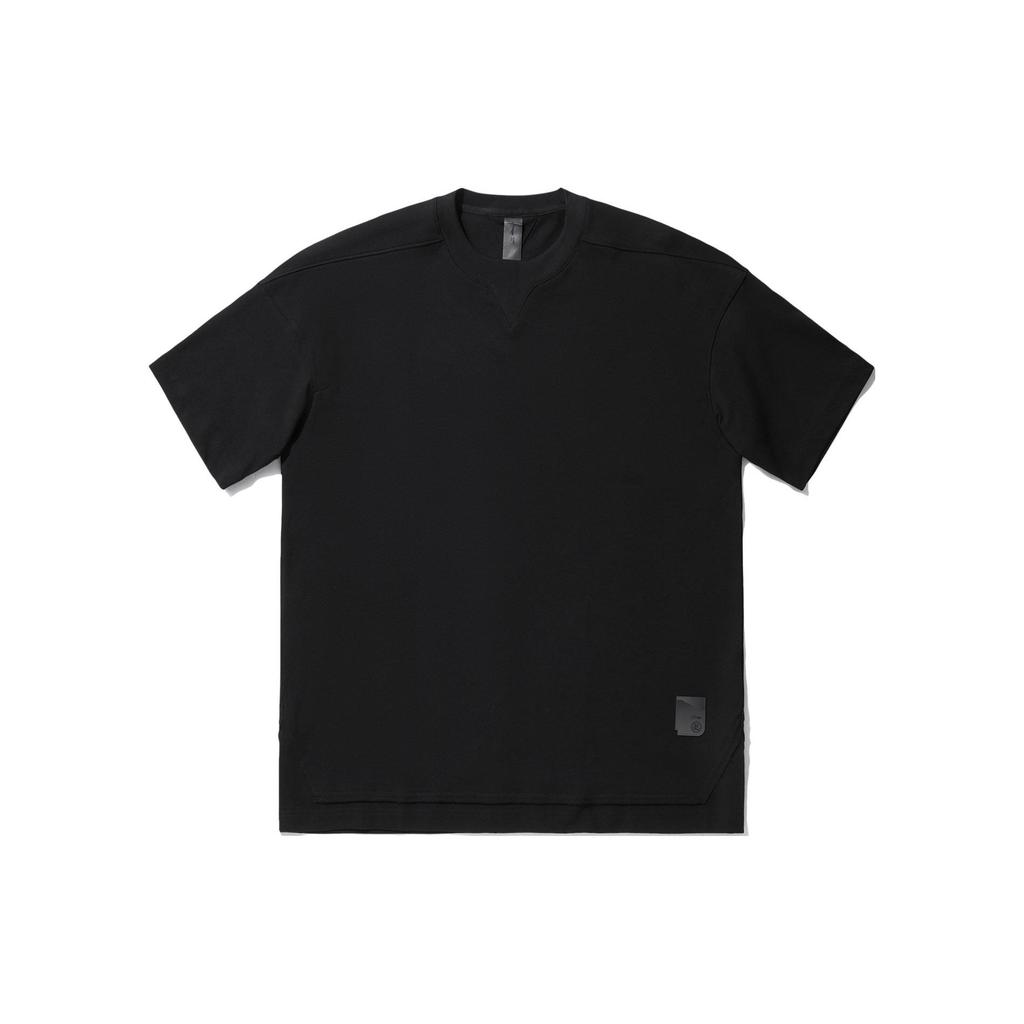 Li Ning X Jackie Chan Сотрудничество Серия Кунг-фу Свободный крой Свитшот с круглым вырезом и короткими рукавами Мужские футболки Черный AHSU187-1