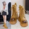 Thick-soled Martin Boots Women's Autumn and Winter New Versatile Polished Boots Heightened Thick-heeled Locomotive Short Boots