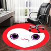 1pc Heart-shaped character with purple eyes and red hair. Round carpet, Made of Polyester,Perfect for Decorating Office Chairs, Living Rooms fplt022