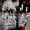Bold Graffiti Art 3D Printed Mens Long Sleeve T-shirt - Stylish, Comfortable & Breathable for Spring, Summer, Autumn - Fashion Tops
