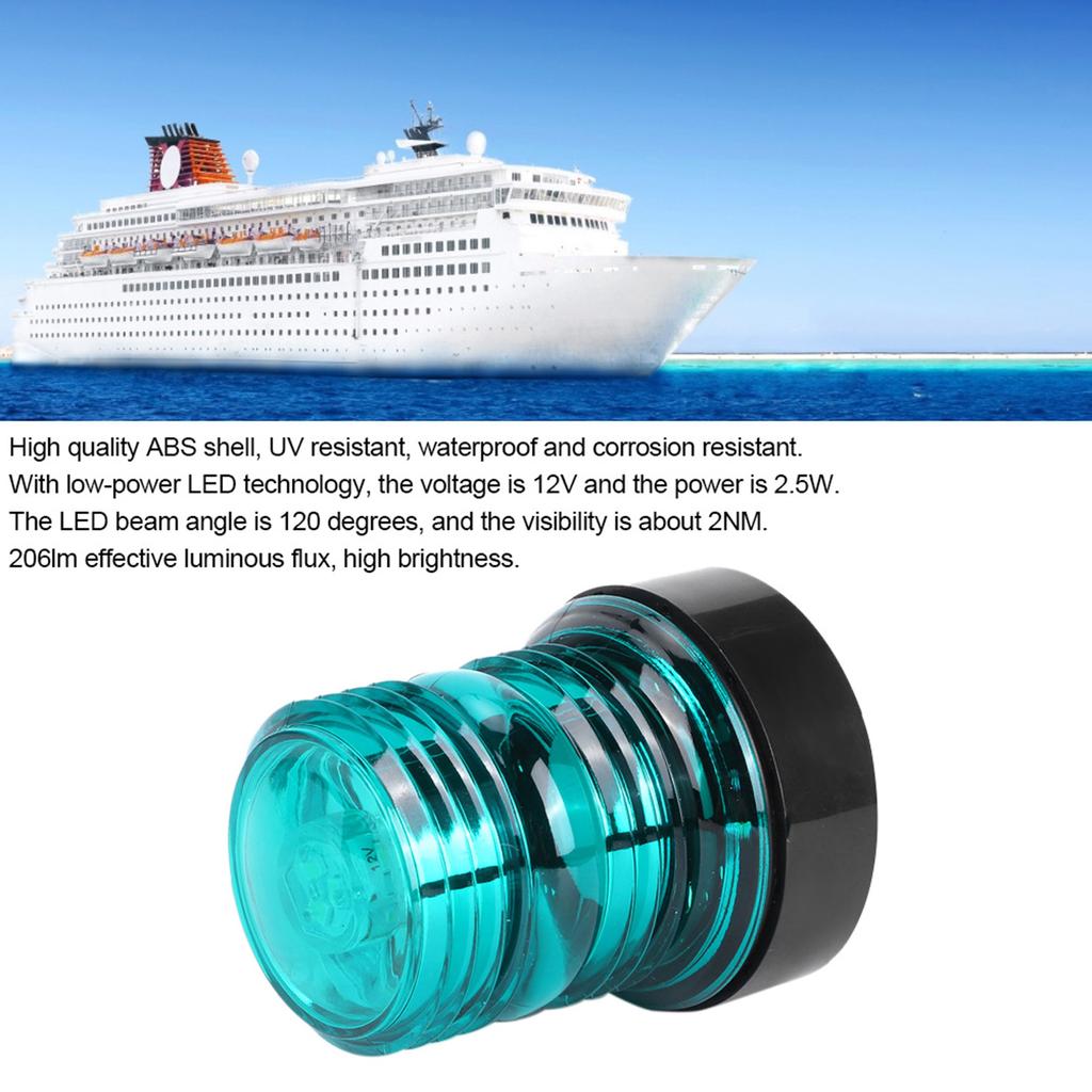 12V LED Navigation Light Waterproof Marine Boat Yacht All Round Anchor Lamp Green Shell