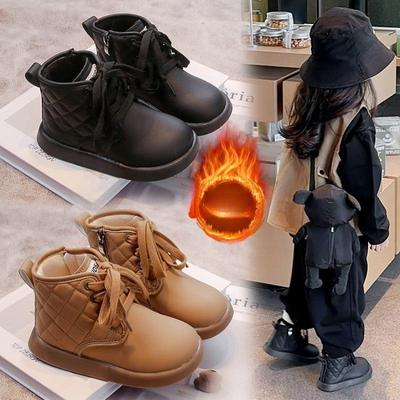 Ботинки Martin для мальчиков, новые зимние детские ботинки, кожаные ботинки для девочек в британском стиле, короткие замшевые ботинки для малышей с мягкой подошвой