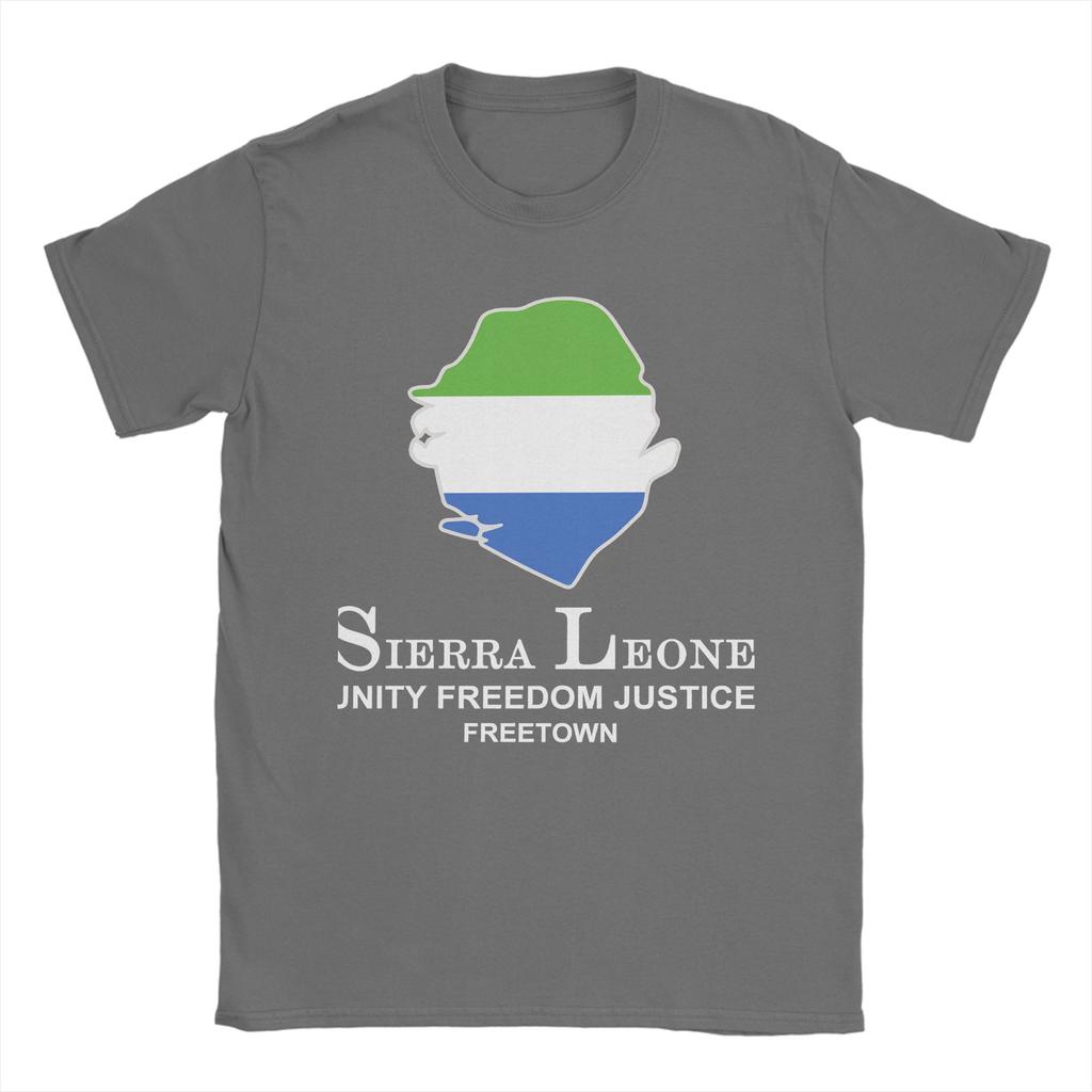 Sierra Leones Flag National TShirt Summer Leisure TShirts Couple Cotton Round Neck Oversized Tees Short Sleeve Tops