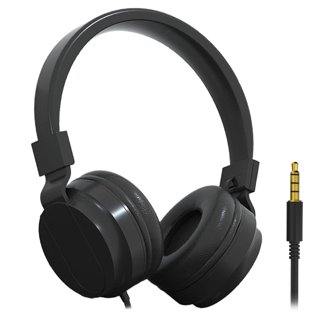 Headphones Wired for School HD Mic Stereo Sound Foldable Headphones for Online Study,3.5mm Jack Wired Cord on-Ear Headset ForPC Phones Tablet Etc