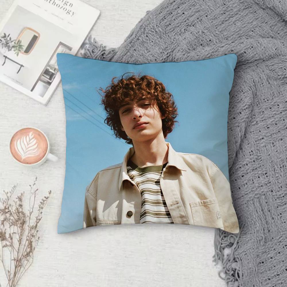 Finn Wolfhard Stranger Double-Sided Printed Square Pillow Cover Decorative Cushion Cover For Sofa Bedroom Bedside