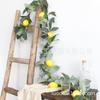Artificial Lemon Peony Wreath Wall Hanging Decor Door Home Festival Party Decoration