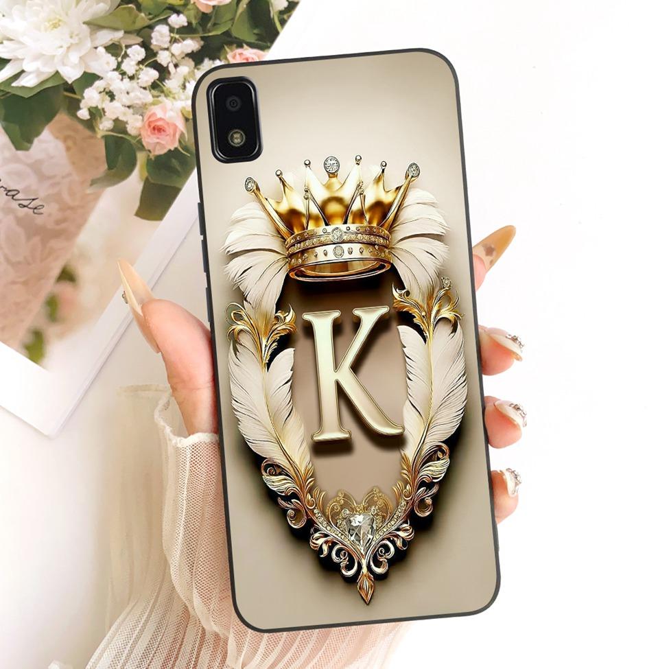 Casing For ZTE Blade L210 Cover Case Luxury Crown Fashion A-Z Letters 2D Flat Pattern Soft Bumper
