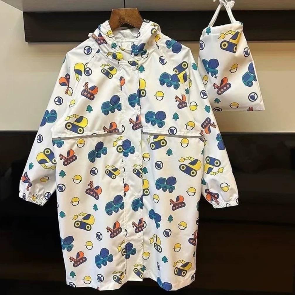 Japanese-Style Lightweight Children's Raincoat for Boys and Girls, Kindergarten Kids, and Elementary School Students, Full-Length Reflective Rain