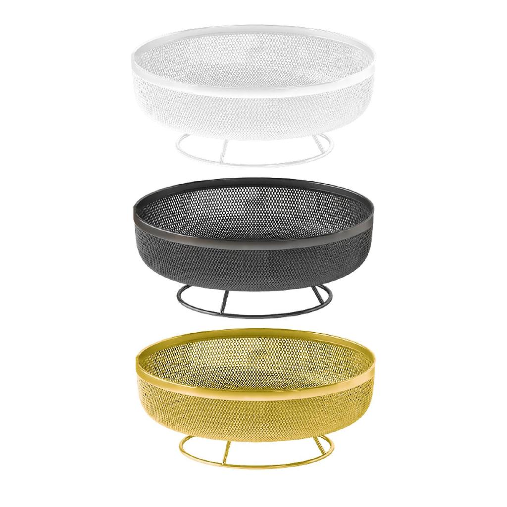 Pedestal Fruit Bowl Snack Container Iron Wire for Kitchen Counter 20x20x9.5cm Convenient Home Decor Organizer Serving Tray