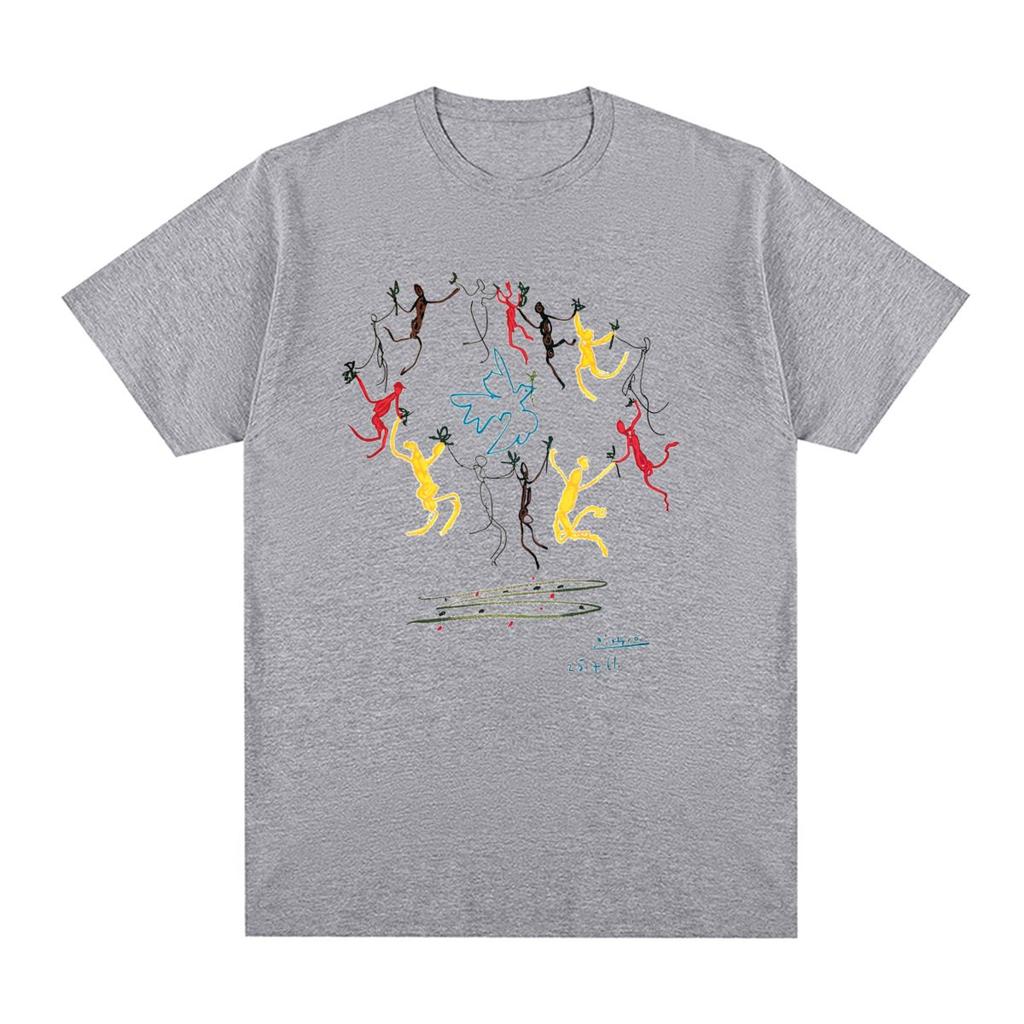Picasso Vintage Tshirt Graffiti Harajuku Street HipHop Cotton Men T shirt New Tee Tshirt Womens Tops