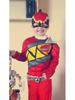 Костюм Power Rangers Red Dragon для детей с мускулами на вечеринку в честь Хэллоуина