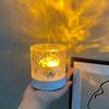 Dynamic Rotating Water Ripple Projector Night Light Water Ripple Cube Colorful Night Light Flame Crystal Lamp LED Table Lamp