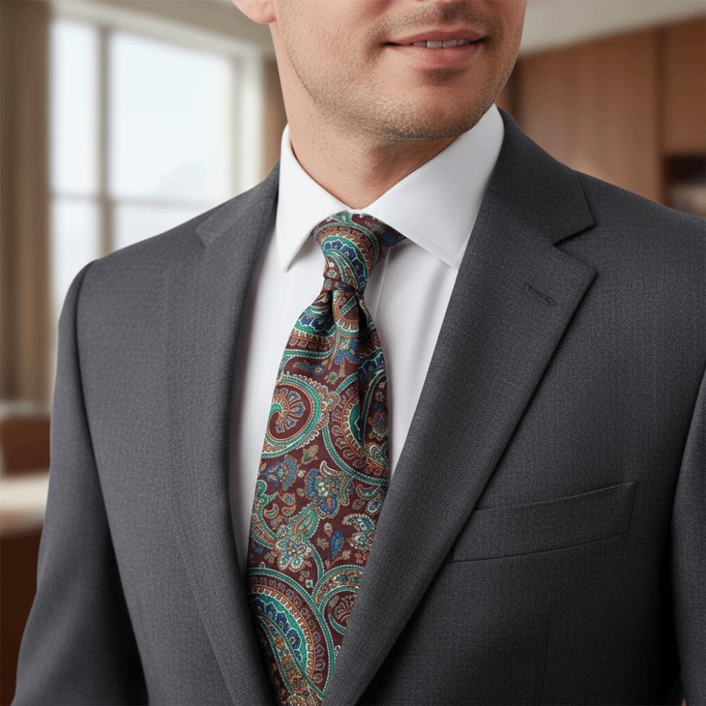 Elegant Printed Neckties 9cm Width Luxury Neck Ties Fashion Paisley Necktie Daily Wear
