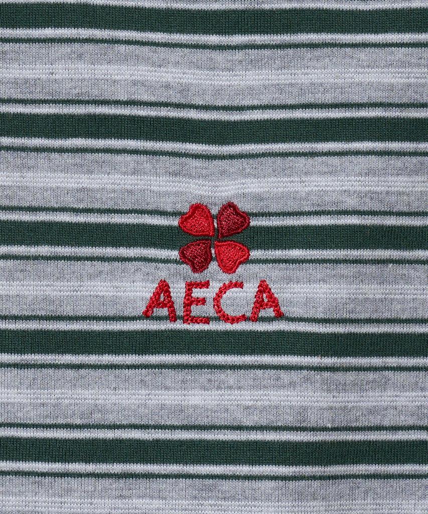 AECA Stripe Half Sleeve Tee-Green