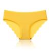 Ladies Sexy Solid Color  Ice Silk Seamless Wave Low-rise Panties
