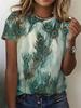 Unisexs Summer Casual Roundneck Shortsleeve Tshirt Simple Dragonfly Print Elegant Tshirt Stylish Unisexs Top