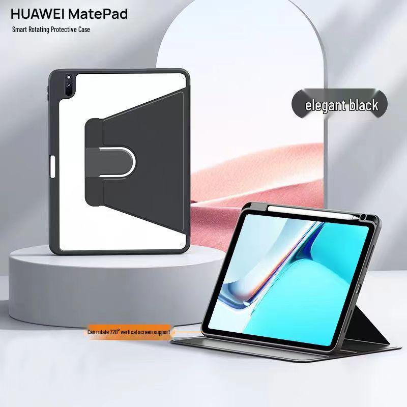 Huawei MatePad 11 Case: Acrylic Protective Shell with Pen Slot & 360° Rotation for Air 11.5S.