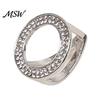 Women Scarf Accessory Rhinestone Round Ring, Sparkling Slide Decorative Ring Fashion Holder for Neckerchiefs Shirts Shawls Non-slip