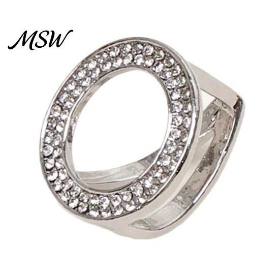 Women Scarf Accessory Rhinestone Round Ring, Sparkling Slide Decorative Ring Fashion Holder for Neckerchiefs Shirts Shawls Non-slip