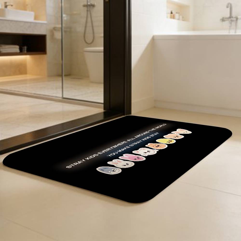 S-Stray COOL K-Kids Kpop Hallway Carpet Washable Non-Slip Living Room Sofa Chairs Area Mat Kitchen Doormat Area Rug