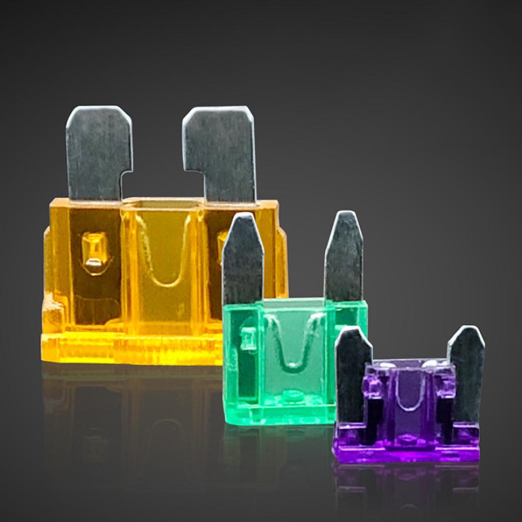 120 шт./кор. мини-автоматические предохранители с лезвиями, набор 2-35 А, различная цветовая кодировка, резной рейтинг усилителя, автомобиль, фургон, велосипед