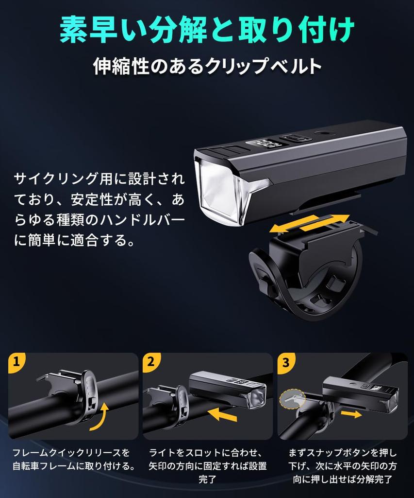 Bicycle Light 2000 Lumens Equipped with Light Sensor Automatic Lighting