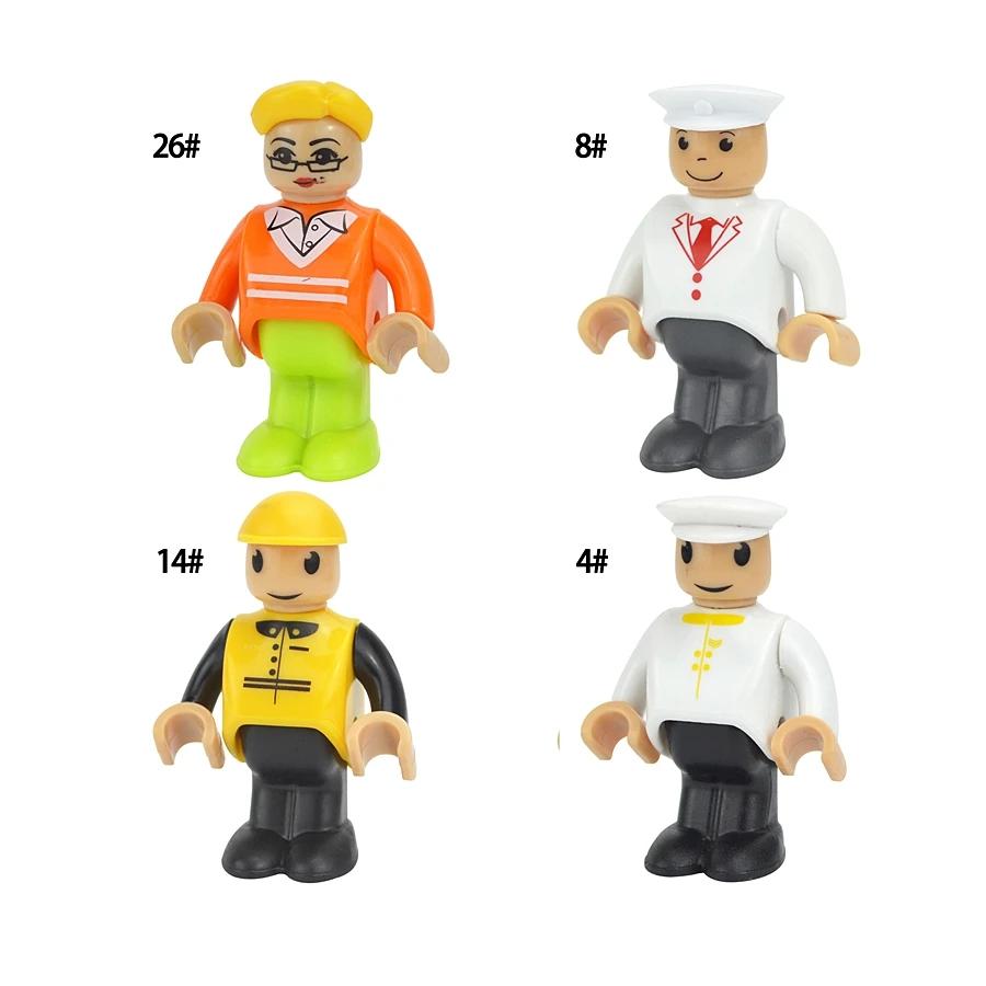 Все виды маленьких человечков, персонажи, деревянные аксессуары для железной дороги, фигурки членов семьи, рабочих, полицейских, врачей. Подходят для деревянных игрушек Biro