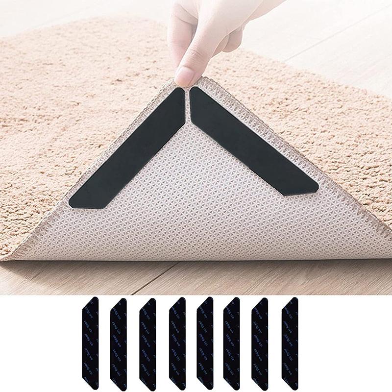 Carpet Non-slip Sticker Reusable Washable Anti-slip Mat Anti Curling Rug Pads Floor Carpet Corner Clip Fixed Grippers Tape