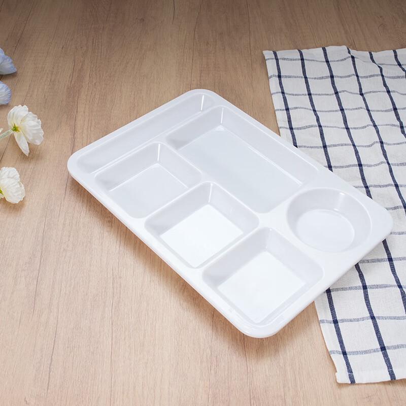 Melamine 6-Compartment Rectangular Serving Tray