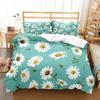 Daisy Duvet Cover Set White Floral Pattern Bedding Set Romantic Leaves And Flower Comforter Cover Full Queen For Girl Women Teen