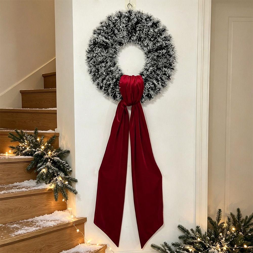 Velvet Christmas Wreath Ribbons 209cm Long Decorative Sash Christmas Decoration
