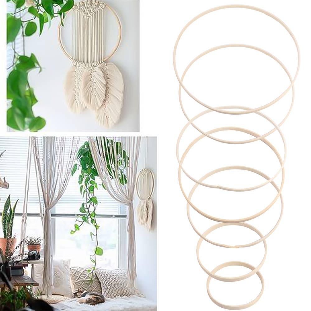 Bamboo Flower Wreath Ring Hanging Bamboo Hoop Frame DIY Craft Tools Bamboo Circle  Christmas