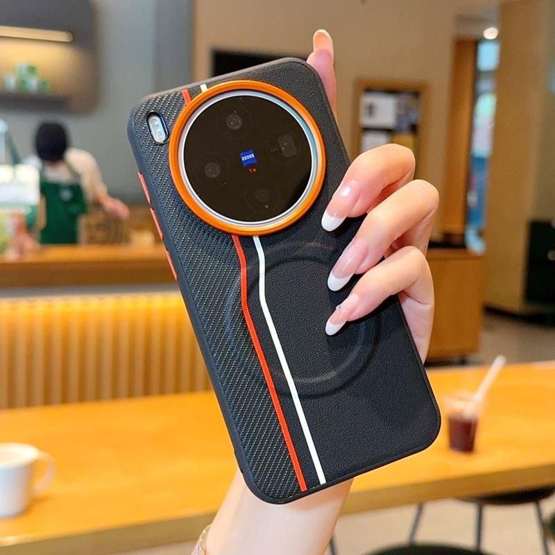 Магнитный Чехол Для Телефона VIVO X200 Ultra VIVO X200 Pro Mini X300 X200S Цветная Стыковка Обложка из Искусственной Кожи