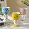 Puppy Ice Cream Cup High Foot Ice Cream Cup Ceramic Cartoon Lady High End Light Luxury High Value Commercial Dessert Cup