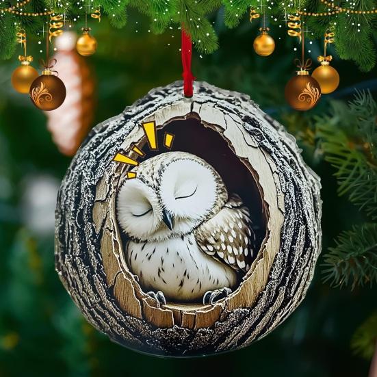 Рождественское украшение Дупло совы Белый медведь Кот Дизайн Акриловая подвеска