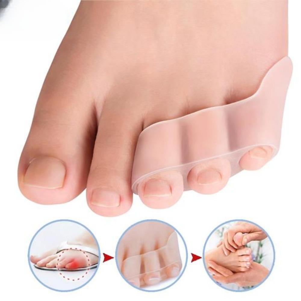 Transparent Silicone Gel Straightener Pain Relief Toe Protector Three-Hole Little Toe Bunion Foot Care Tools