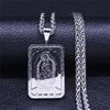 Catholic Virgin Mary Medal Our Lady of Guadalupe Pendant Necklace for Women Men Gold Color Stainless Steel Male Chain Jewelry