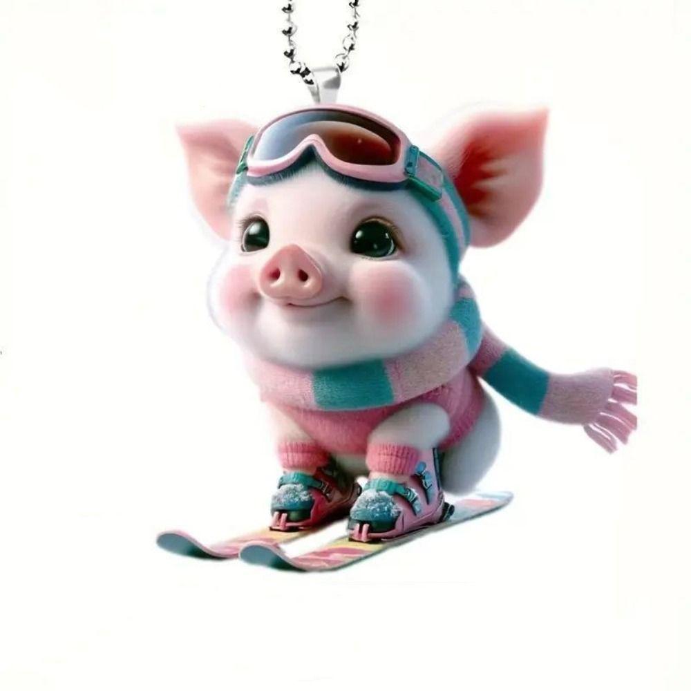 Брелок в форме поросенка, акриловое украшение для рюкзака, подвеска для интерьера автомобиля, украшение для дома