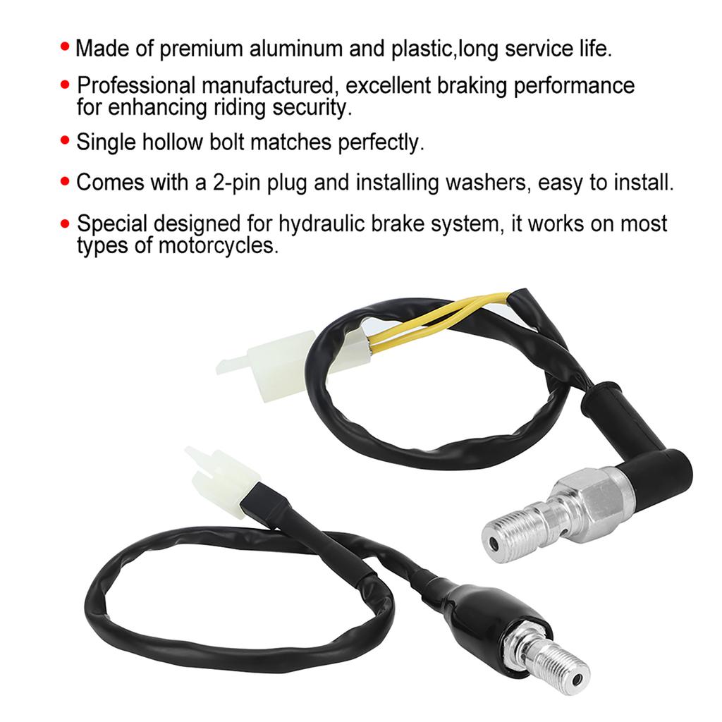 1Pc M10x1.0 Universal Motorcycle Oil Hose Hydraulic Pump Reinforced Rear Hydraulic Brake Light Switch