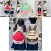 Kids Cotton Cartoon Fruit Hat Backpack With Contrasting Stitching And Soft Polyester Lining For School Use