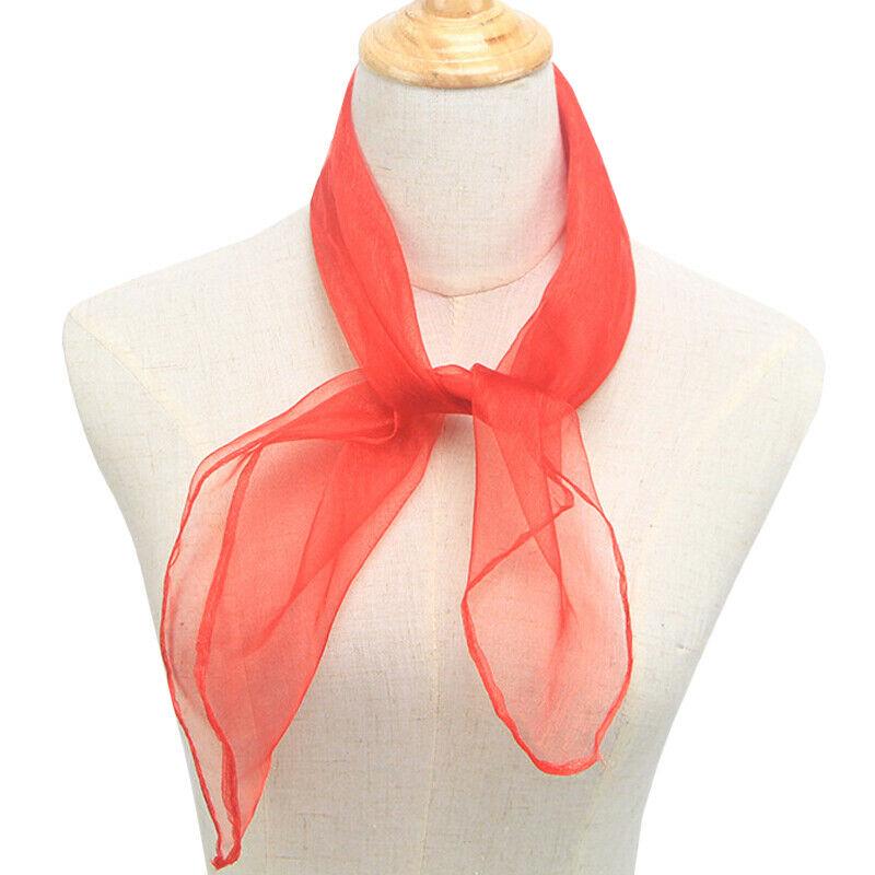 50-е годы квадратный шелковый шарф женский яркий цвет шифоновый платок на шею накидка мягкий тонкий хиджаб палантины шаль