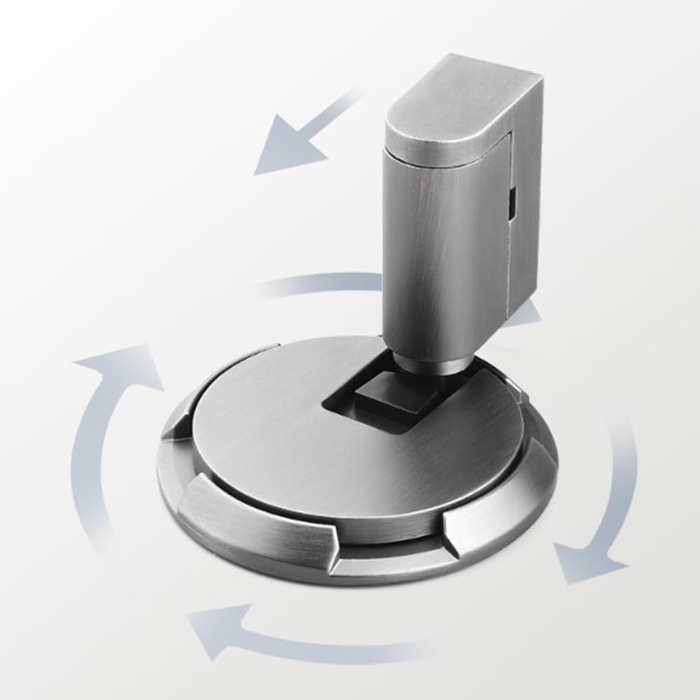 Punch-Free Mechanical Silent Floor Door Stop Door Stopper, No Drilling Door Stopper with Screws and 3M Tape,Heavy Duty Adjustable Door Stop Door Stop