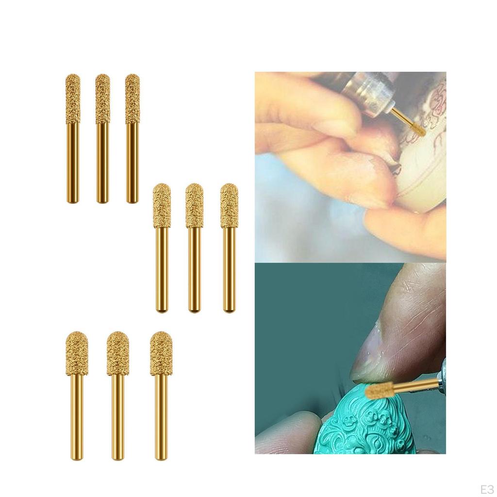 3 шт. шлифовальные сверла, сверла с алмазными заусенцами, круглая головка для