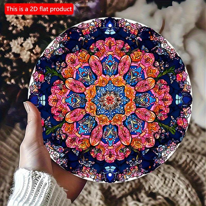 2D плоская 20*20 см 1 шт. Винтажная цветочная мандала высокого качества вывеска, фантастическая круглая настенная художественная табличка с симметричной гармонией и яркими цветами для баров,
