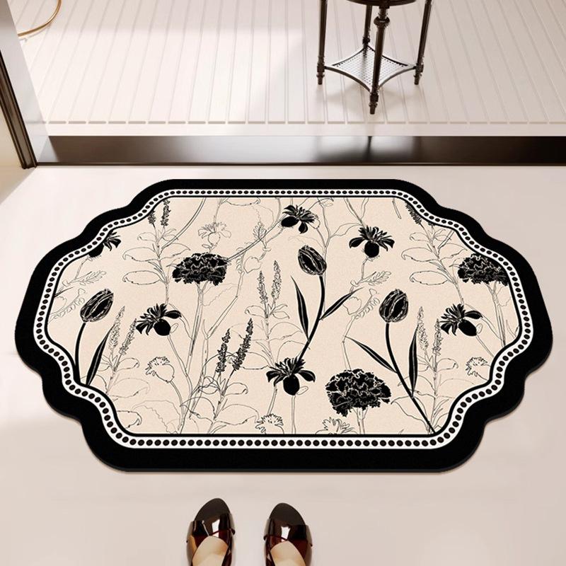 Новый впитывающий коврик для ванной в китайском стиле, противоскользящий коврик для ног, высококачественный коврик для ванной комнаты с диатомовой грязью специальной формы