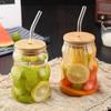 With Straw Glass Cup with Lid Wavy Design Juice Cup Valentine's Day Gift Coffee Cup  Milk Cup